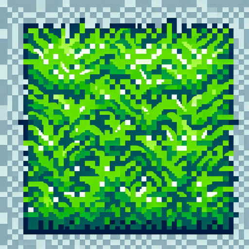 Make an green grass 8bit texture 2d and flat.
Single Game Texture.  In-Game asset.  2d.  Blank background.  High contrast.  No shadows
