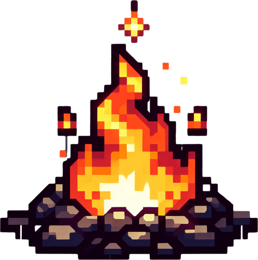 fire.
Single Game Texture.  In-Game asset.  2d.  Blank background.  High contrast.  No shadows
