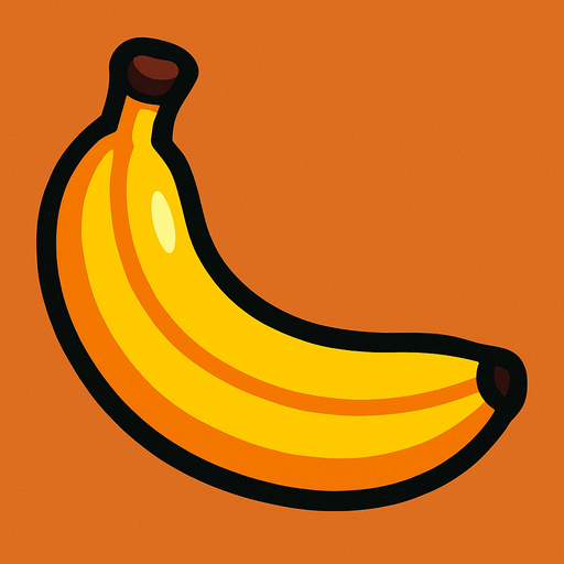 fruit_banana.
In-Game asset.  2d.  High contrast.  No shadows