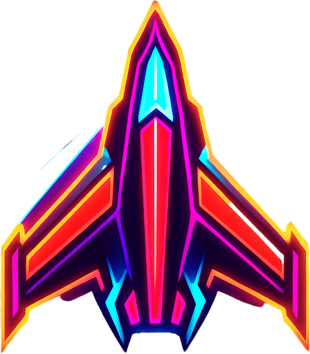 synthwave bright neon glow audiosurf or f-zero like ship
In-Game asset.  2d.  High contrast.  No shadows. facing upright vertical