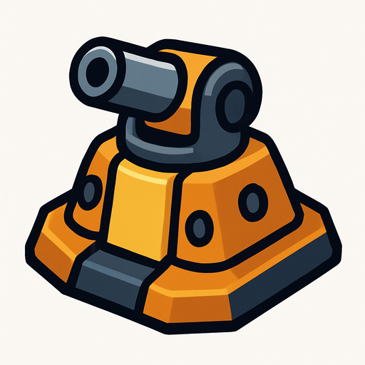 a 2d turret base.
In-Game asset.  2d.  High contrast.  No shadows