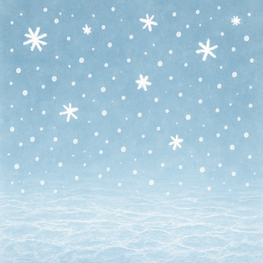 Snow gently falling from the sky in a peaceful winter scene. The snowflakes are soft and light, creating a calm atmosphere. The snow is falling in large, delicate flakes, covering the icy surface and creating a serene, magical ambiance.".
In-Game asset.  2d.  High contrast.  No shadows