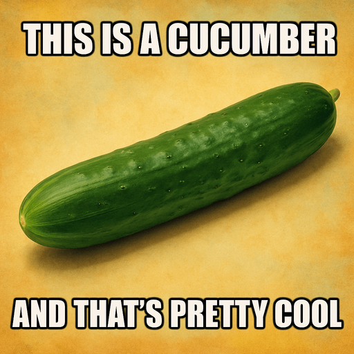 photo of a cucumber meme
