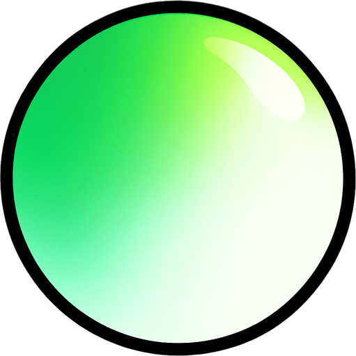 Green and white gradient orb.
In-Game asset.  2d.  High contrast.  No shadows
