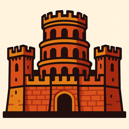 roma castle.
In-Game asset.  2d.  High contrast.  No shadows