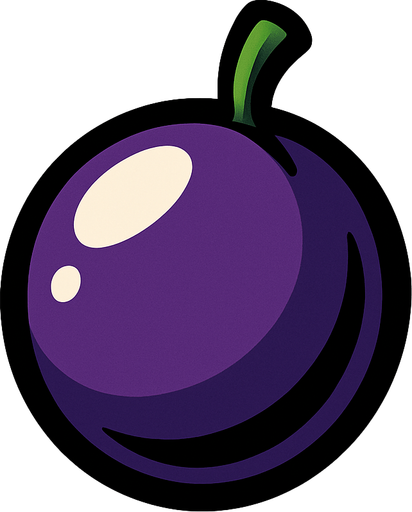 One single grape.
In-Game asset.  2d.  High contrast.  No shadows