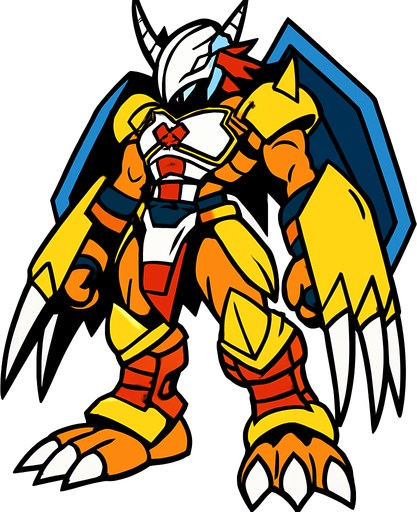 Wargreymon.
In-Game asset.  2d.  High contrast.  No shadows
