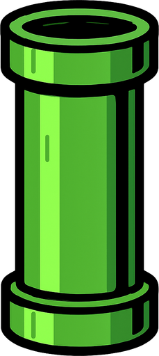 haz una tuberia vertical.
In-Game asset.  2d.  High contrast.  No shadows