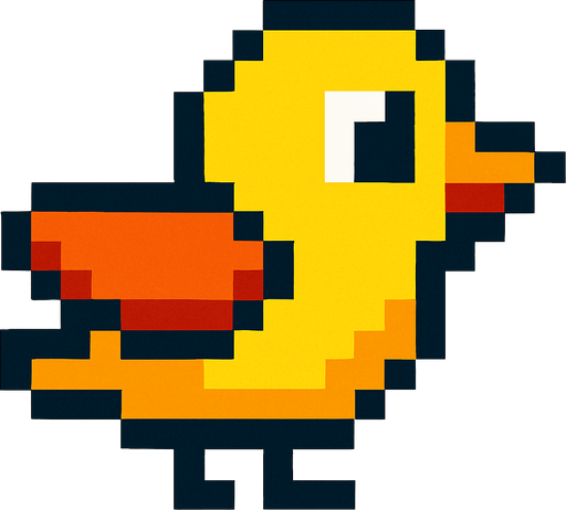 2d pixel bird.
In-Game asset.  2d.  High contrast.  No shadows