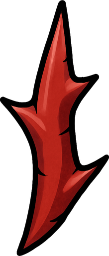 Red thorn pointed.
In-Game asset.  2d.  High contrast.  No shadows