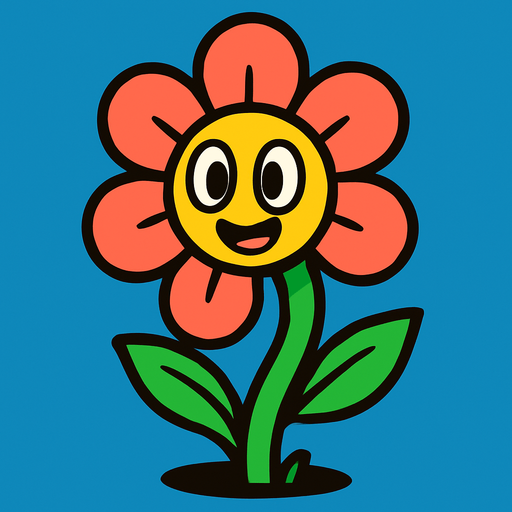 Flower animada.
In-Game asset.  2d.  High contrast.  No shadows