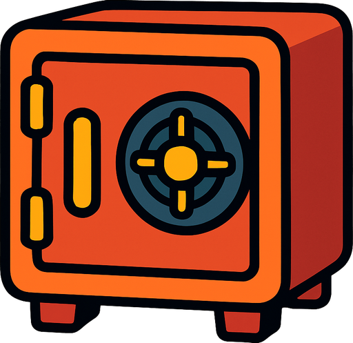 banka kasası küçük.
In-Game asset.  2d.  High contrast.  No shadows