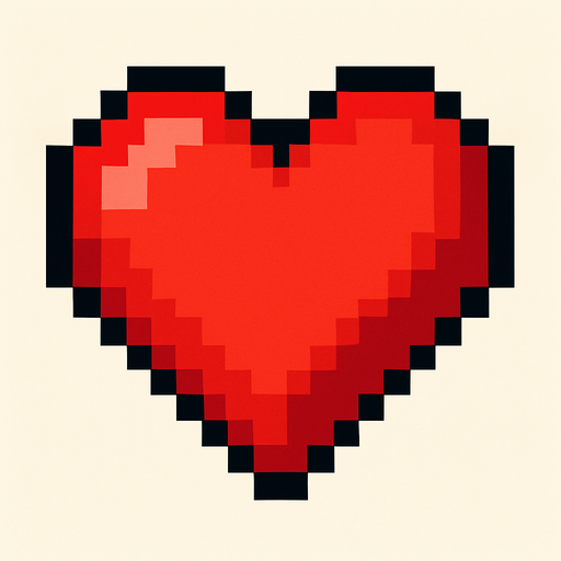 an 16bit 20x40 red heart.
In-Game asset.  2d.  High contrast.  No shadows