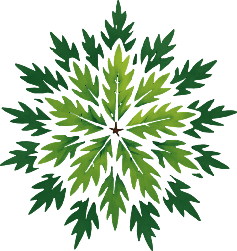 pine tree seen from above.
In-Game asset.  2d.  High contrast.  No shadows