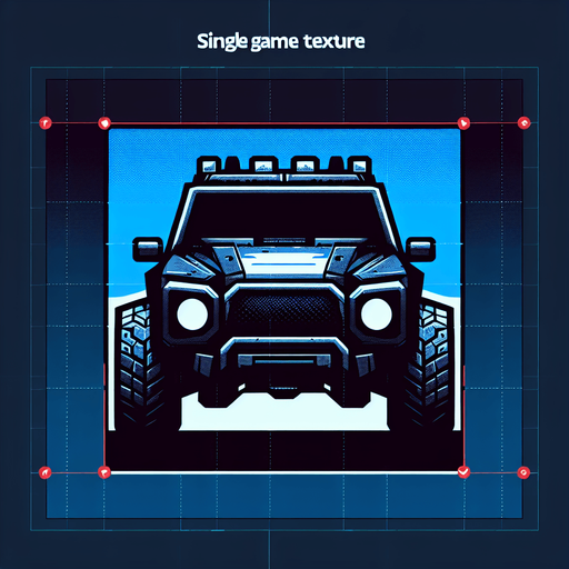 Car.
Single Game Texture.  In-Game asset.  2d.  Blank background.  High contrast.  No shadows