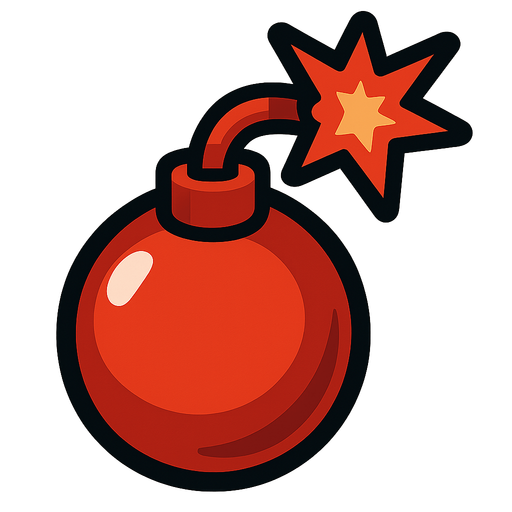 red bomb.
In-Game asset.  2d.  High contrast.  No shadows