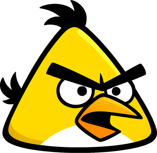 yellow angry bird.
In-Game asset.  2d.  High contrast.  No shadows