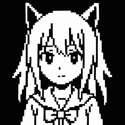 pixel art 2d white anime girl
In-Game asset.  2d.  High contrast.  No shadows