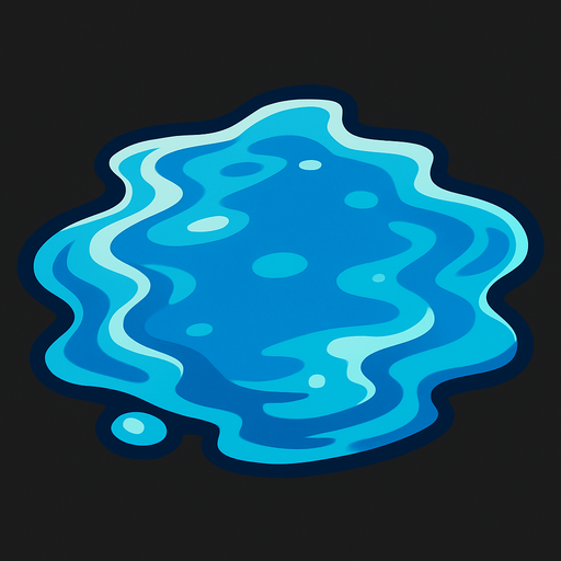 water, 3d, yazısız.
In-Game asset.  2d.  High contrast.  No shadows