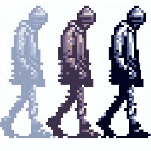 Бомж идёт.
Single Game Texture. In-Game asset. 2d. Blank background. High contrast. No shadows.