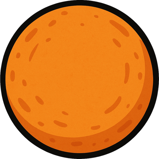 Off orange Ball (not a basketball).
In-Game asset.  2d.  High contrast.  No shadows