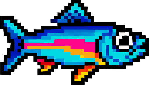 An anchovy. 80s arcade machine graphics. 
Swimming Side profile. White background. 
In-Game asset.  2d.  High contrast.  No shadows