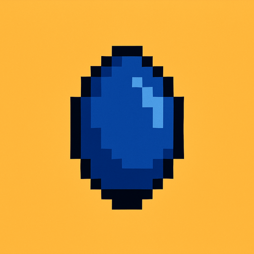 8 bit blueberry seed.
In-Game asset.  2d.  High contrast.  No shadows