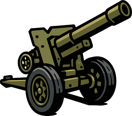 create artillery.
In-Game asset.  2d.  High contrast.  No shadows