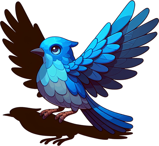 Bird.
Single Game Texture. In-Game asset. 2d. Blank background. High contrast. No shadows.