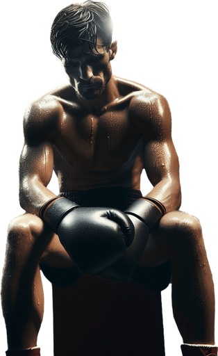 A boxer has lost the match..