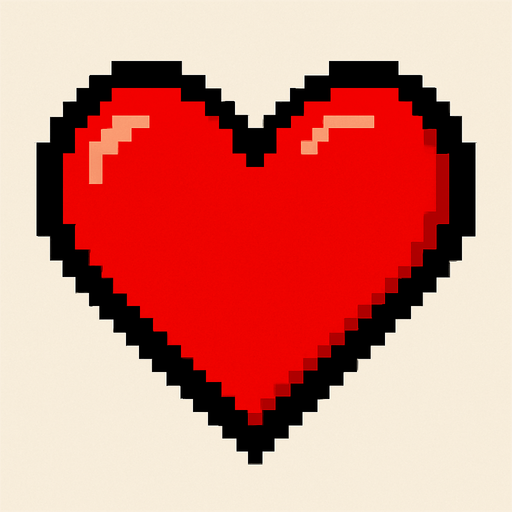 heart.
In-Game asset.  2d.  High contrast.  No shadows. heart