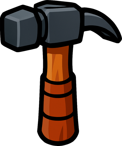 Hammer.
In-Game asset.  2d.  High contrast.  No shadows