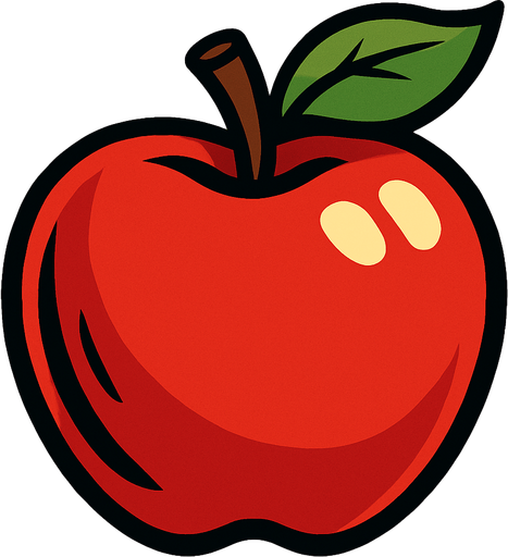 Apple.
In-Game asset.  2d.  High contrast.  No shadows