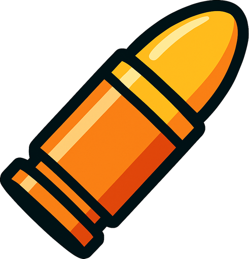 Bullet.
In-Game asset.  2d.  High contrast.  No shadows