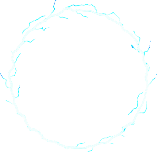 An large circle of electric energy an circular force field shield.
In-Game asset.  2d.  High contrast.  No shadows