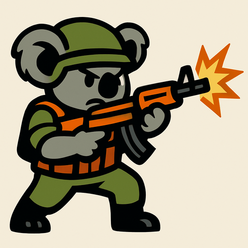 koala enemy soldier act shoot

In-Game asset.  2d.  High contrast.  No shadows