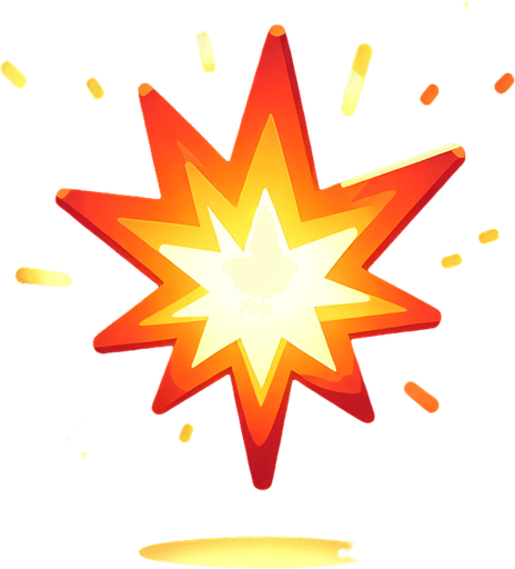 A bright spark. Cartoon.
Single Game Texture.  In-Game asset.  2d.  Blank background.  High contrast.  No shadows