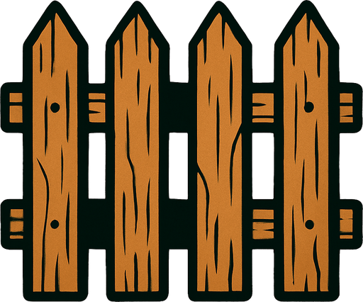 Fark fence.
In-Game asset.  2d.  High contrast.  No shadows