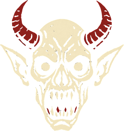 2d mysterious and scary demon character's head.
In-Game asset.  2d.  High contrast.  No shadows