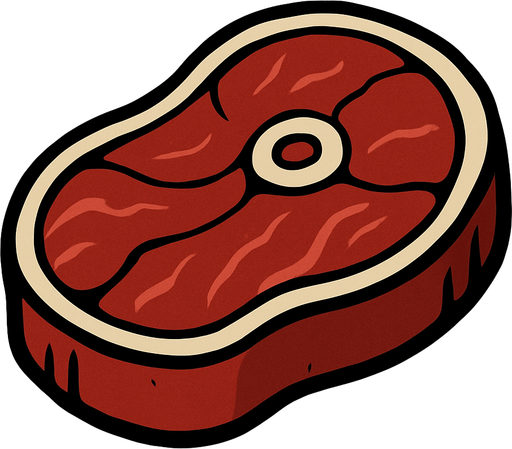 Viande.
In-Game asset.  2d.  High contrast.  No shadows