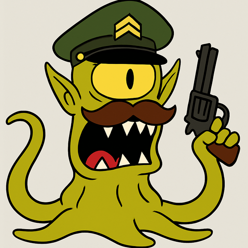 Make my character have a brown mustache, hold a gun and have a sergeant's hat