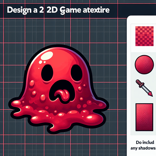 Single Game Texture. In-Game asset. 2d. Blank background. High contrast. No shadows, scary red slime Sprite