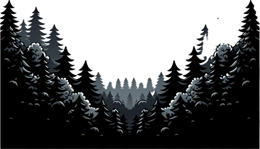 Orman vektör gökyüzü gölgeli hafif siyah Arka plan.
Single Game Texture.  In-Game asset.  2d.  Blank background.  High contrast.  No shadows