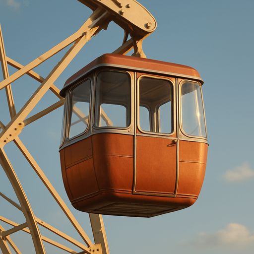 Photorealistic Ferris cabin, sideview