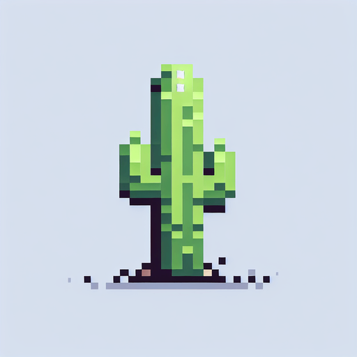 cactus , 2d, pixel art.
Single Game Texture. In-Game asset. 2d. Blank background. High contrast. No shadows.