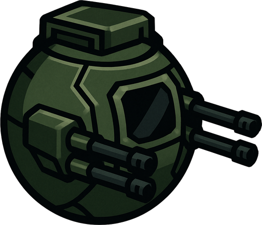 Ball turret.
In-Game asset.  2d.  High contrast.  No shadows