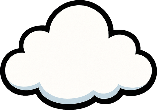 Haz una sola nube carton de color blanco.
In-Game asset.  High contrast.  No shadows