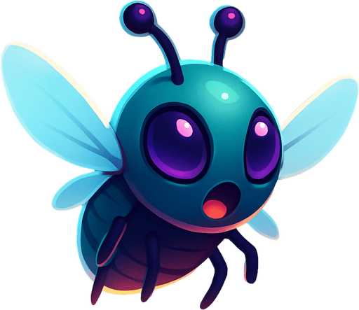 Front-facing icon, Fullscreen modern App Store art style with futuristic small flying alien bug
, 16:9, high definition.  No text captions!