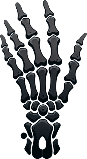 stylized skeleton hand.
Single Game Texture. In-Game asset. 2d. Blank background. High contrast. No shadows.