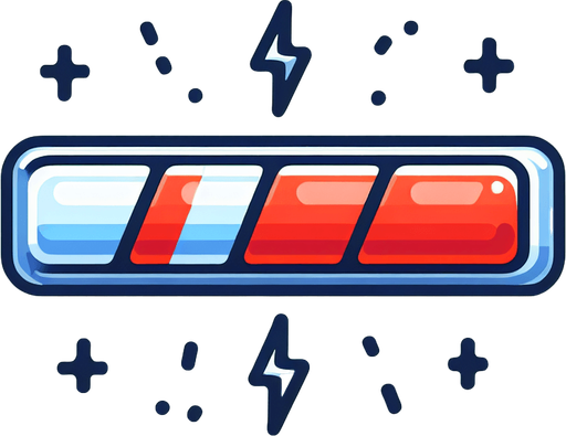 EnergyBar.
Single Game Texture.  In-Game asset.  2d.  Blank background.  High contrast.  No shadows